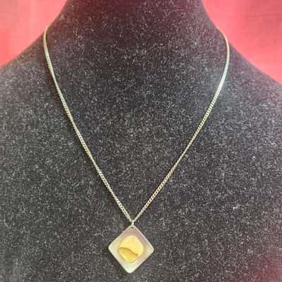 Unisex Silver "835 FBM" Stamped Chain w/ Pendant