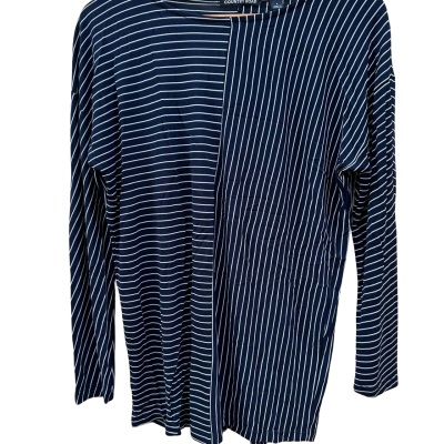 Country Road Womens  Size S Long Sleeve Shirt Navy Blue / White 