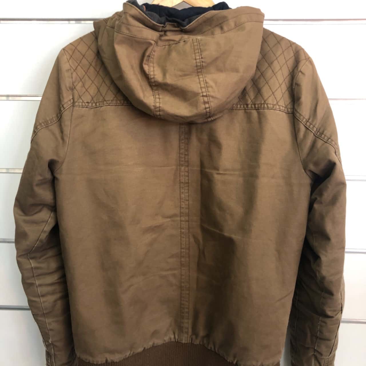 Connor Mens Size S Hood Padded Jacket Brown