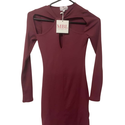  Womens  Size S MBL bodycom maroon dress