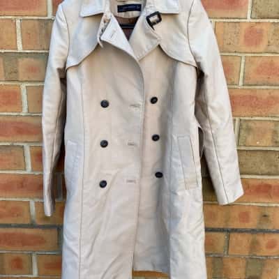 Zara Womens Size M Trench Coat Beige 