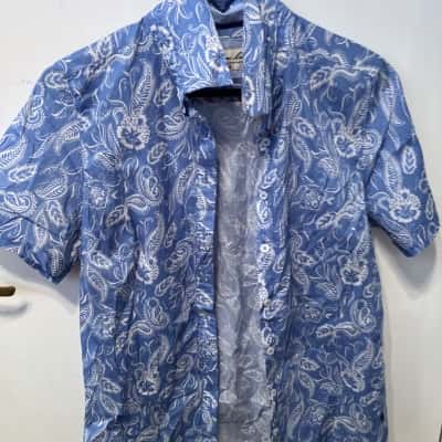 Thomas Cook Womens  Size 10 Short Sleeve Shirt Blue / White 