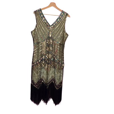  Womens  Size 14 Sleeveless Dress  Black  / Multicoloured 