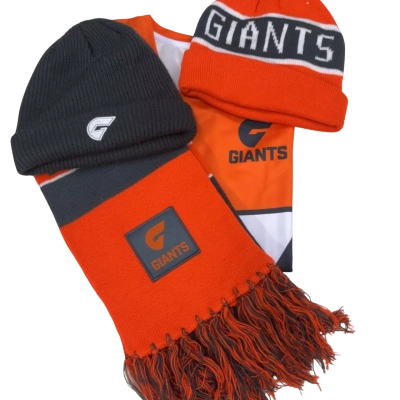 AFL Giants Guernsey Size S, Scarf & 2 Beanies