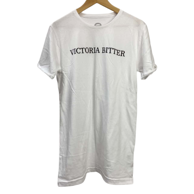Victoria Bitter -  Mens 100% Cotton Short Sleeve T-shirt - Size M - White 