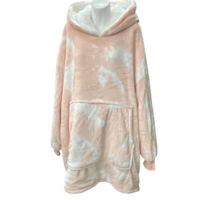 Oodie Unisex  Size One Size Hoodie Pink  / White 