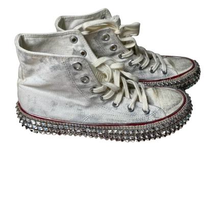 Nan Ku Distressed White Studded High Top Sneakers Size 37