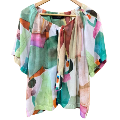 The Ark Colourful Patterned Sheer Top Size M 