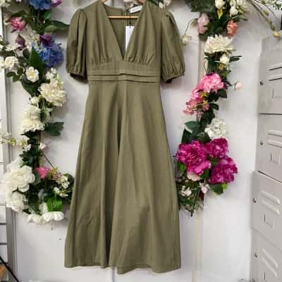  Womens  Size 8 Midi Dress Green / Olive 