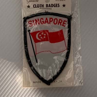 Vintage Singapore Flag Cloth Souvenir Patch