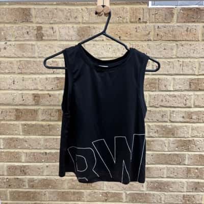Rockwear Womens black logo print tank Size 8 