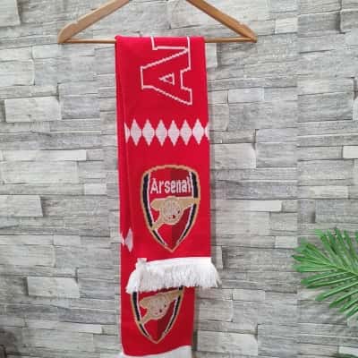 Arsenal soccer scarf red white black golds  
