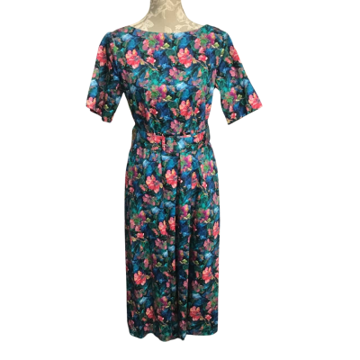 Grace Hill Womens  Size 12, 97% Cotton Midi Dress with Belt 