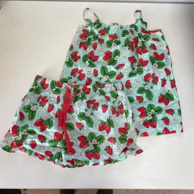Peter Alexander Green Strawberry Pattern PJ Set  Size 14 