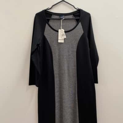 Sportscraft Womens  Size 12 Midi Dress Black  / Grey 