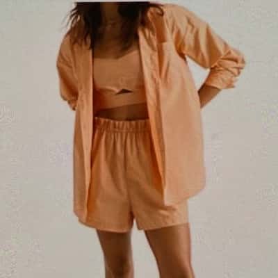 Seed  3 Piece Size 8 Shirt,Bralette And Size 6 Shorts 