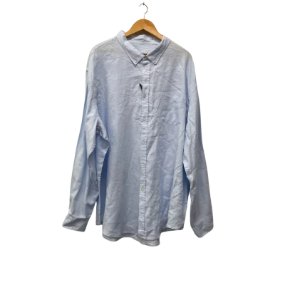 Tarocash Mens Billy Pure Linen   Size XXXXXL Business Shirt / Long Sleeve Shirt Blue 