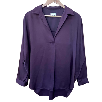 Witchery Dark Purple V-Neck Blouse Size 10
