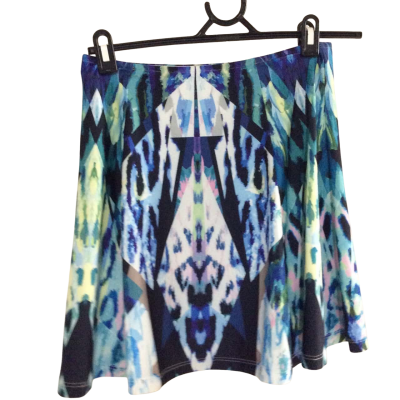 Kookai Womens  Size 2 A-Line Skirt / Mini Skirt Blue / Green / Multicoloured / Pattern / Pink  / Yellow 