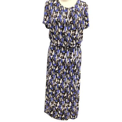 BOSS Womens  Size L Short Sleeve Dress  Black  / Blue 