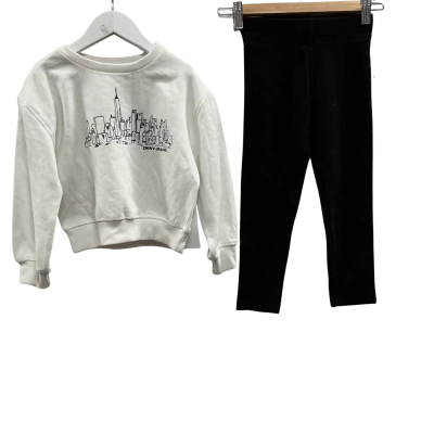 DKNY Jeans Kids Size 5 Jumper & Pants Set Black / White 