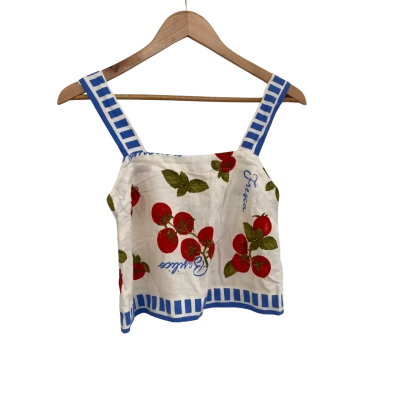 Sportsgirl Womens  Size 4 Cami  Blue / Green / Off White / Red 