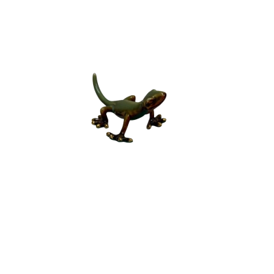 Ceramic green gecko figurine 