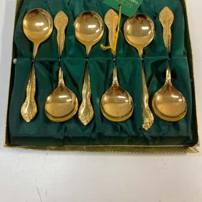 24 Carat gold plated plated desert cutlery RODD