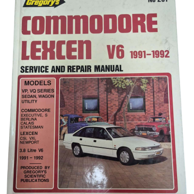 Gregory's Commodore Lexcen V6 Service & Repair Manual 1991 - 1992 