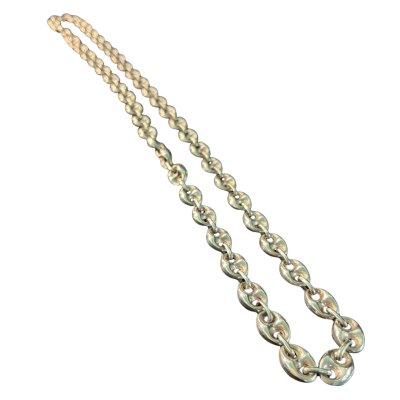  Womens Sterling silver (stamped) puffed link necklace 33.3 grams