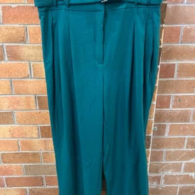 Basque Womens  Size 16 Wide Leg Pants Green 