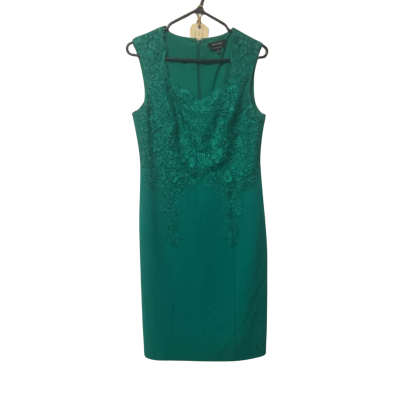 Womens Diana Ferrari Size 10 Green Lace Detail Maxi Dress  