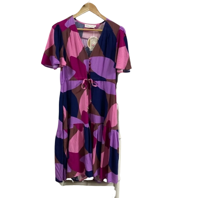  Womens  Size 10 Daisy’s Closet Short Sleeve Dress Multicoloured