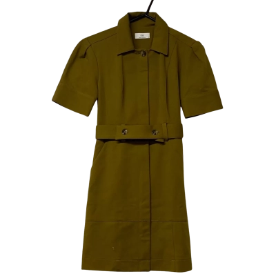 Cue Size 6 Short Sleeve Dress Khaki 