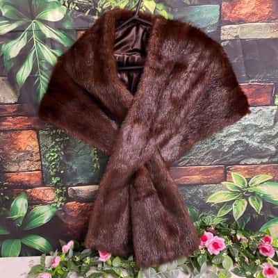 Gorgeous vintage brown mink fur Shawl 