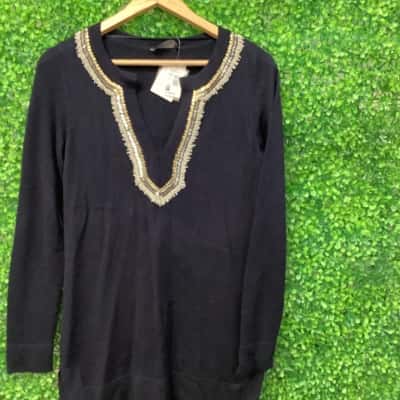 Jacqui-E Womens  Size S Navy Blue jumper