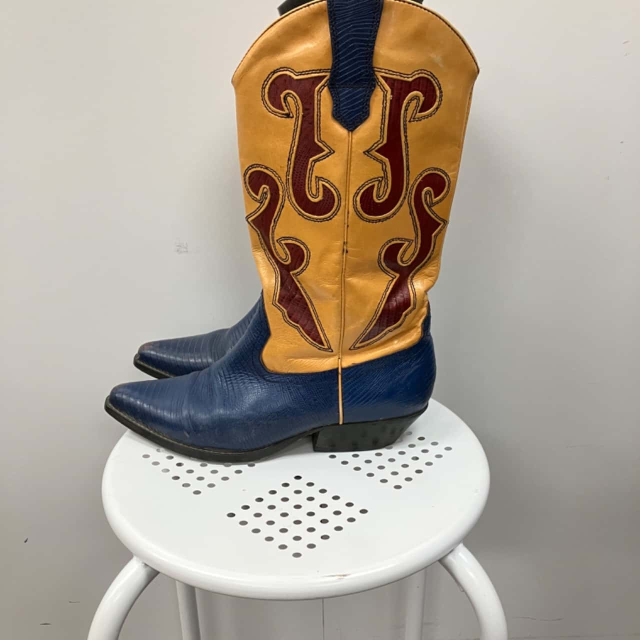 Orange and outlet blue cowboy boots