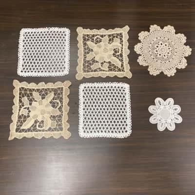 6 Vintage Crotchet Doilies HTH1 