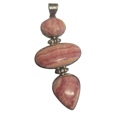 Sterling Silver Rhodochrosite Pink Pendant