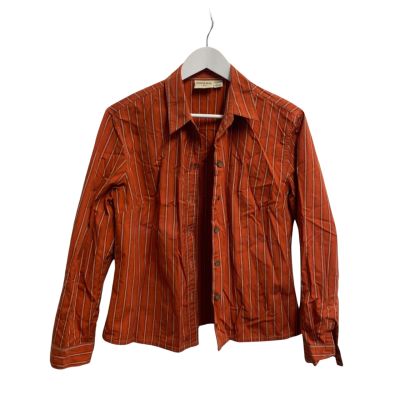 Country Road Womens  Size L Long Sleeve  Top Orange / Striped 