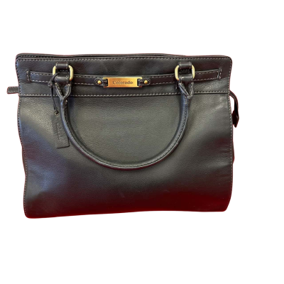 Colorado Womens Black Leather Handbag / Small Tote