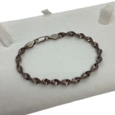  Womens Bracelet Twisted Herringbone Sterling Silver 