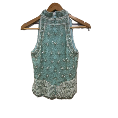  K Separates Womens  Size 10 Sleeveless Top Blue / Pattern / White 