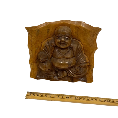 Wooden Laughing Buddha 