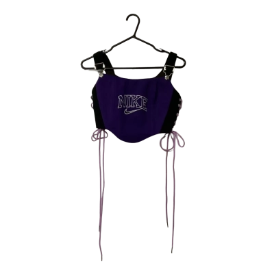 Reworked Nike Sleeveless Corset Top Purple 