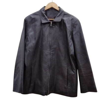 LAurore Womens Size 6 Leather Jacket Black  