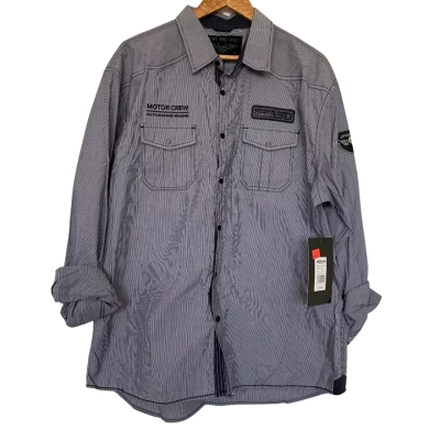 Ed Harry Size XXL Navy Blue / White Shirt