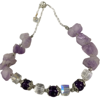 Stunning Amethyst Crystal Womens Bracelet 
