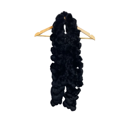  Womens Rabbit Fur Scarf Black  