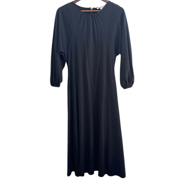 As New Country Road Womens Tailored Cut 7/8 Sleeve Casual Crew Neck Maxi Size S Black  